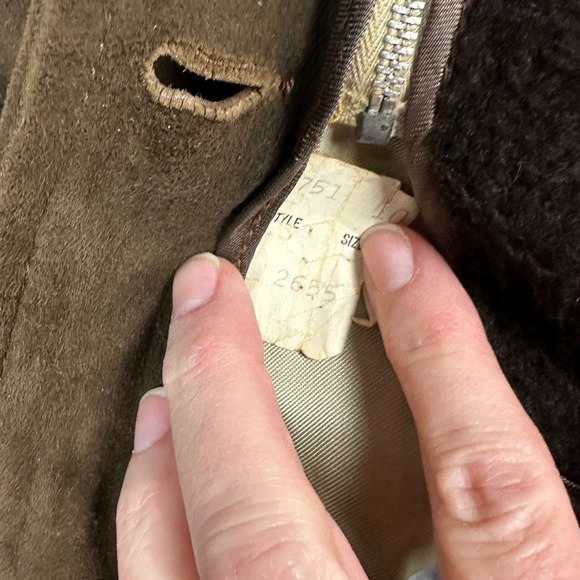 Vtg Sears The Leather Shop Supple Suede Jacket Zip-Out Vest Liner 751-2655 - Picture 7 of 16